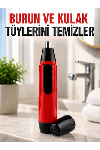 Kulak Burun Tüy Temizleme Makinası Pilli Kırmızı Ergonomik Yeni Nesil