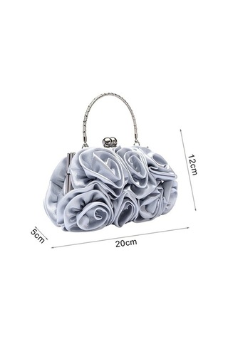 Didadodo Gül Desenli Ipek Çanta, El İşçiliğiyle Zenginleştirilmiş Turuncu