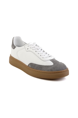 Gri Hakiki Deri Erkek Sneaker E01442421502 Gri