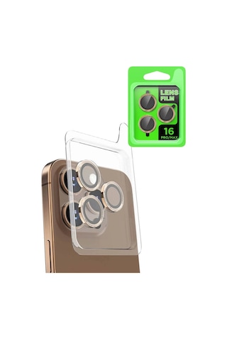 Apple Apple iPhone Uyumlu 16 Pro Max Raze Metal Kamera Lens - Desert