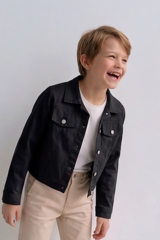 Esila Kids Erkek Çocuk Gabardin Ceket Yazlık İnce Ceket Siyah