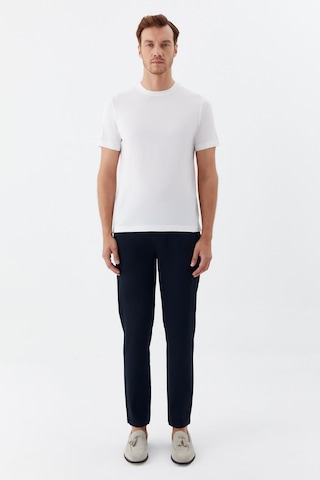 Sabri Özel Bisiklet Yaka Basic Erkek T-shirt Beyaz