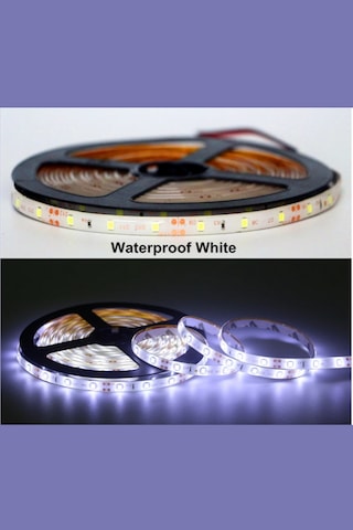 12 Volt 5050 Dış Mekan Şerit Led 3 Çipli Beyaz Metrede 60 Led Ip65 5 Metre