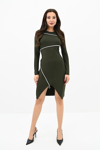 Koza Butik Kadın Fermuar Dekolteli Mini Elbise 5199-24 001