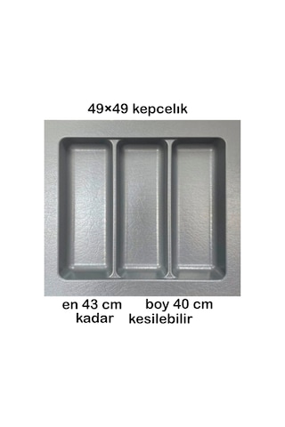 Çekmece Içi Kaşıklık Ve Kepçelik Düzenleyici 2'li Takım 49x49 Cm 43x40 Cm Kadar Kesilebilir Grı