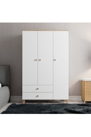 Mezza 3530 Vento 3 Kapılı Gardırop Sepet - Beyaz