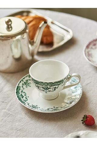 Roomi Seramik Çay Takımı 200 Ml, Fincan Ve Fincan Tabağı Seti 253613822 Beyaz