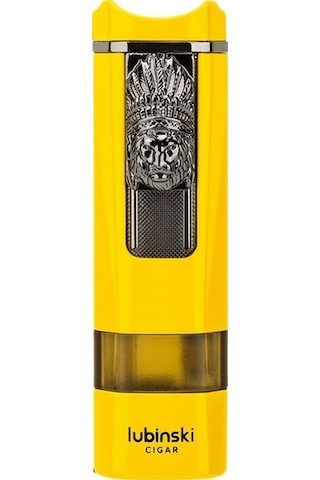 Lubinski Lion Sehpalı Delicili Tek Torch Puro Çakmağı Sarı