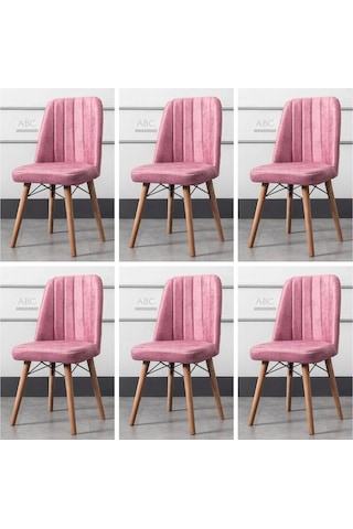 Yonga Concept Karegold Sandalye 6 Adet Pembe