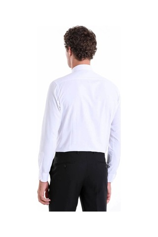 Bawcompany Slimfit Dar Kesim Düz Takım Elbise Gömleği Beyaz