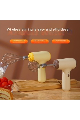 Fastbuy Kablosuz Mini El Çırpıcı - Mutfak Yoğurma Makinesi - Kahverengi Kahverengi
