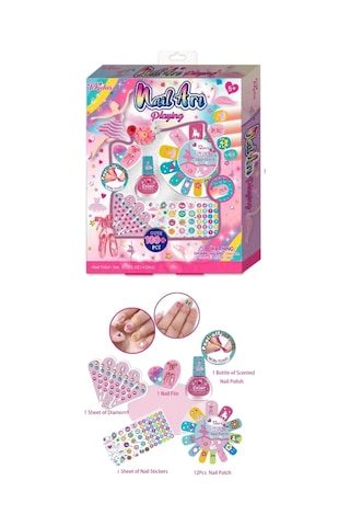 100 Parça Tırnak Süsleme Seti Tokidas Nail Art Çocuk Oje Çıkartma Sticker 5 Yaşüzeri Kızlara Özel Ek