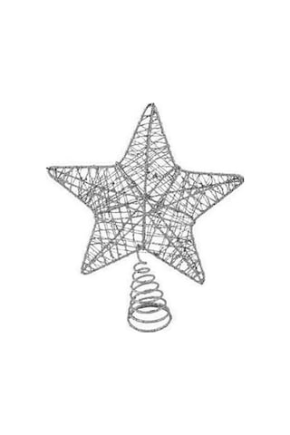 Yılbaşı Çam Ağacı Tepeliği Gümüş Yıldız Tel Tepelik 24 Cm