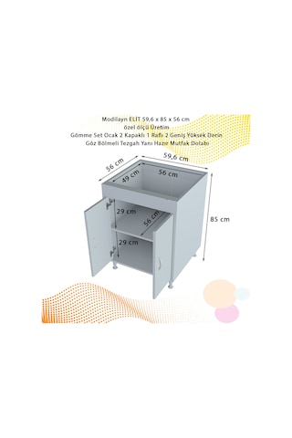 Modilayn Elit 59,6x85x56 Cm Gömme Ankastre Dolabı Beyaz