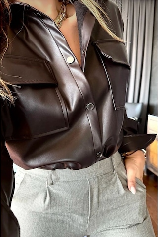 Cepli Deri Gömlek Acı Kahve Acı Kahve