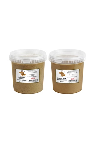 Adress Fındık Şekersiz Fındık Ezmesi 1 KG +  Şekersiz Yer Fıstığı Ezmesi 1 KG