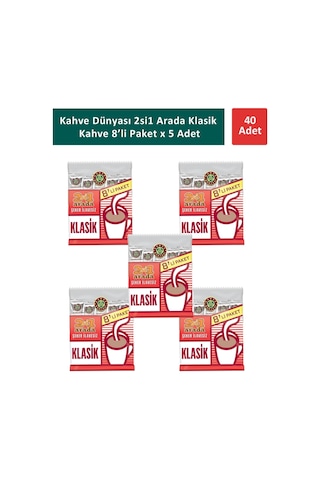 Kahve Dünyası 2si1 Arada Klasik Kahve 5'li 8 x 12 G