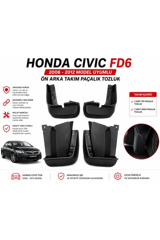 Honda Cıvıc Fd6 2006-2012 Ön Arka Takım Paçalık Tozluk Seti