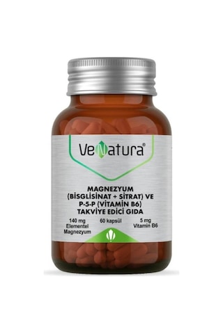 Venatura Magnezyum Bisglisinat Sitrat Ve P-5-P Vitamin B6 60 Kapsül Venatura Magnezyum Bisglisinat Sitrat Ve P-5-P Vitamin B6 60 Kapsül
