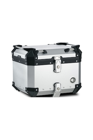 Coocase - Alüminyum Motosiklet Arka Çanta 45 Litre Alüminyum - Gri