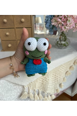Amigurumi Keroppi Oyuncak 15 Cm