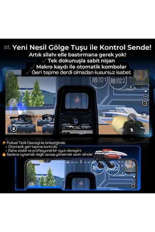 Polham İos & Android Uyumlu Type-c Mobil Oyun Kolu Pro Joystick 400mah Bataryalı Gamepad, Tak Çalıştır