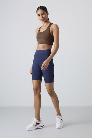 Kahverengi Sırt Detaylı Dar Kalıp U Yaka Kadın Spor Büstiyer - 97120 Kahverengi