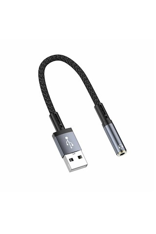 Forzacase Usb-a Girişli Telefonlarla Uyumlu Kablolu Kulaklık Çevirici Jack Aux Çevirici - Fc1181 Siyah