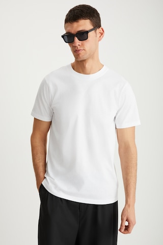 Mıchel Erkek Slim Fit Dar Kesim %100 Organik Pamuklu Yana Kayan Dikişli Basic Örme Beyaz T-shirt