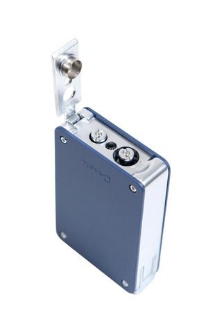 Caseti Çift Torch Pürmüz & Tek Torch Mum Alev Delicili Lacivert Metal Puro Çakmağı