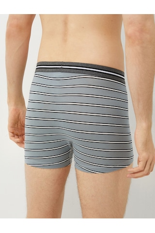Koton 3'Lü Boxer Seti Beli Lastikli Gri Çizgili 3Slm90036Mk 3Slm90036Mk03K
