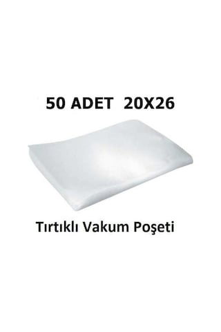 Tırtıklı Vakum Makinesi Poşeti Torbası- 20X26 Cm - 50 Adet