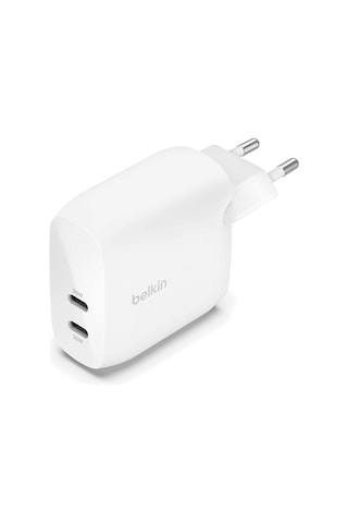 Belkin Boostcharge Dual 30w USB-C PD 60W Çift 30W USB-C Port Beyaz Duvar Şarj Adaptörü