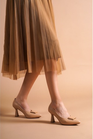 Munora Butik Toka Detaylı Nude Stiletto Nude Nude