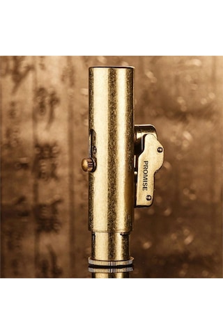 Promise Vintage Çakmak Benzinli Muhtar Çakmağı Sarı Bronz