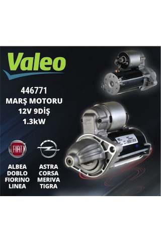 Valeo - 12v 9 Diş Fiat Doblo 1.3 Mjt Marş Dinamosu