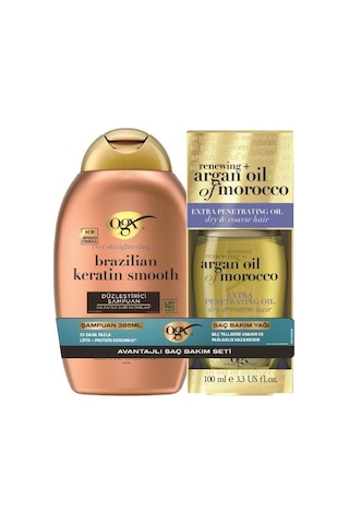 Ogx Brazilian Keratin Şampuan 385 Ml + Argan Yağ 100 Ml Normal