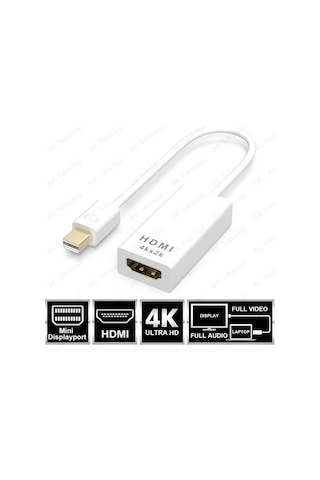 4Kx2K Mini Displayport (Thunderbolt) To Hdmı Dönüştürücü Kablo