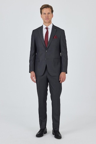 İmza Düz Filafil Mono Yaka Tam Astar 6 Drop Comfort Fit Takım Elbise 1001250170 Füme