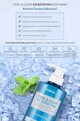 Kundal Arındırıcı Ferahlatıcı Vücut Şampuanı Cool Refreshing Body Wash Aqua Mint 500 ML