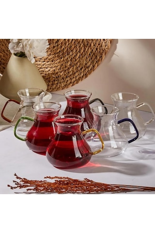 Perotti Ehl-i Keyf Luster Renkli 6'lı Çay Bardağı Seti 200 Ml Sku: Smg8690010590053