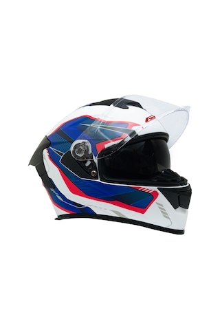 Gp Kompozit Mks008-ewbr Yarış Spoiler Güneş Vizörlü Şeffaf Full Face Motosiklet Kaskı Çok Renkli