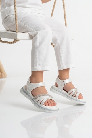 Cool Maya P Beyaz Cırtlı Kız Çocuk Sandalet