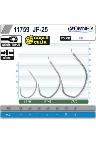 Owner 11759 Jf-25 Jigger Light Jig Iğnesi No:4/0