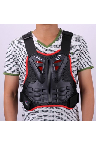 Suntek Dirtbike Red M Için Motosiklet Koruma Yeleği Omurga
