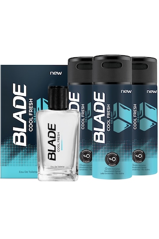 Blade Cool Fresh Erkek Parfüm EDT 70 ML + Cool Fresh Erkek Sprey Deodorant 3 x 150 ML