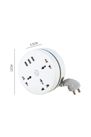 Trendooze Yüksek Güçlü 3 Portlu Priz - 2500w Qc 3.0, İphone & Android Uyumluluğu