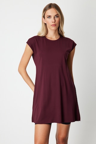 On Kadın Sıfır Yaka Basic Tunik 61419 Bordo