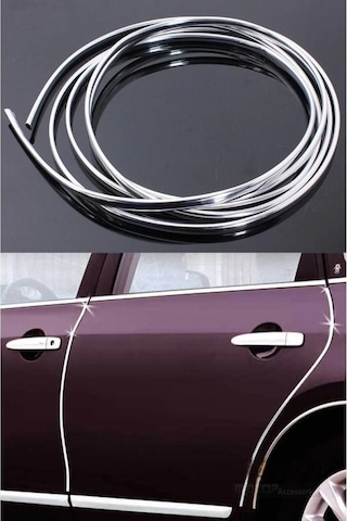 Araç Içi Dışı Geçmeli Koruyucu U Tipi Nikelaj Çıta -kapı Koruyucu 5 Metre