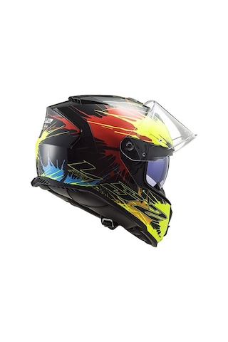 LS2 Storm Drop Kask Kırmızı Sarı Siyah